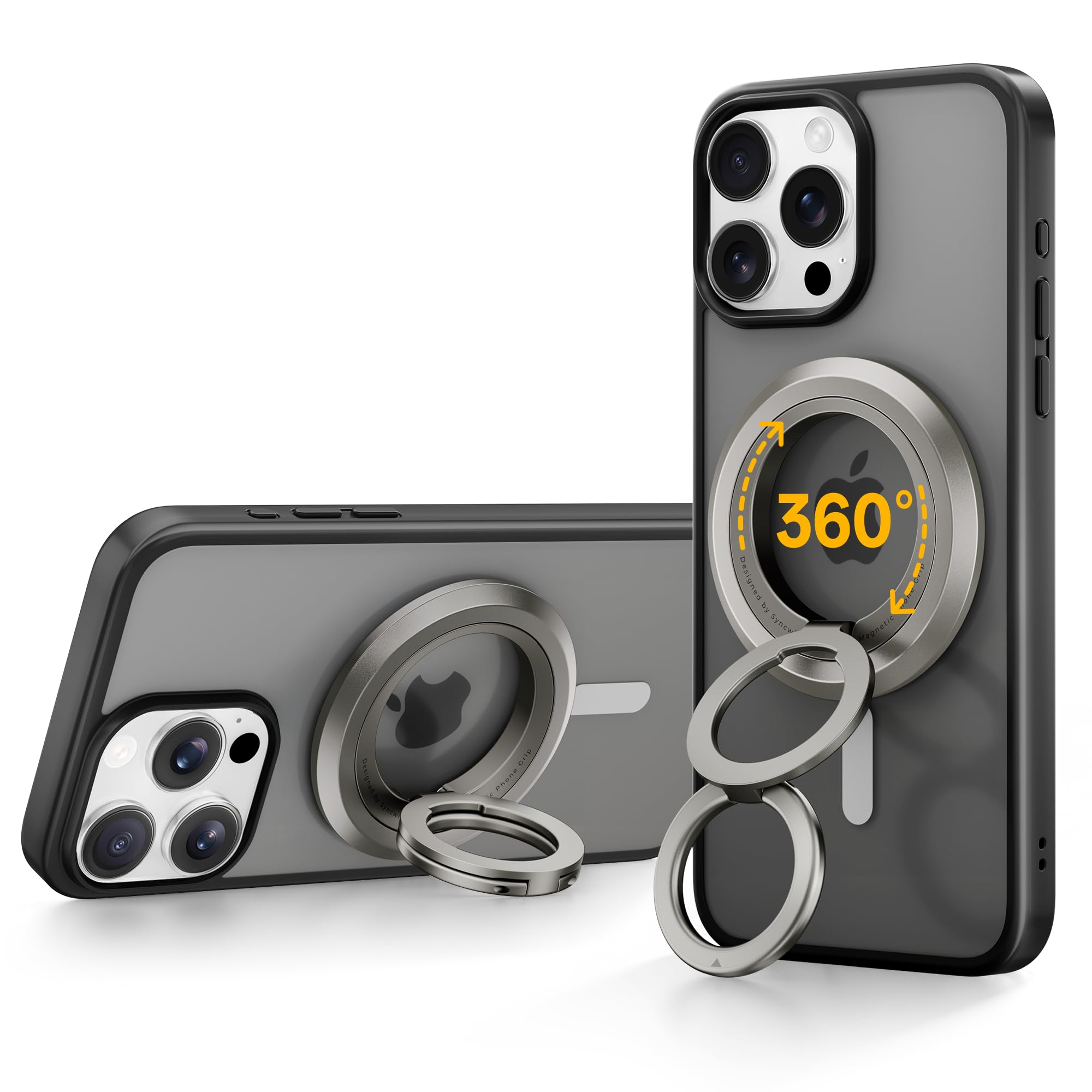 SYNCWIRE Magnetic Ring Holder for MagSafe - 360° Rotation Double Sided Mobile Phone Grip Compatible with iPhone 17 16 15 14 13 12 Pro MAX Android MagSafe Accessories — view 26