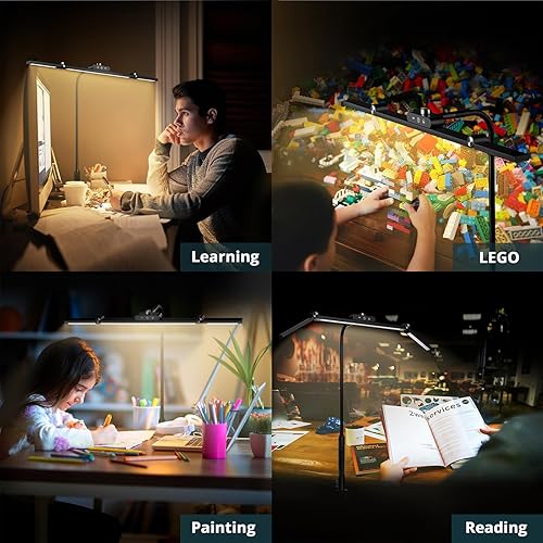 Miniatura 6 de Lámpara de escritorio LED con abrazadera, luz de arquitecto de 24 W, atenuación automática, control de brillo continuo, iluminación de ambiente para