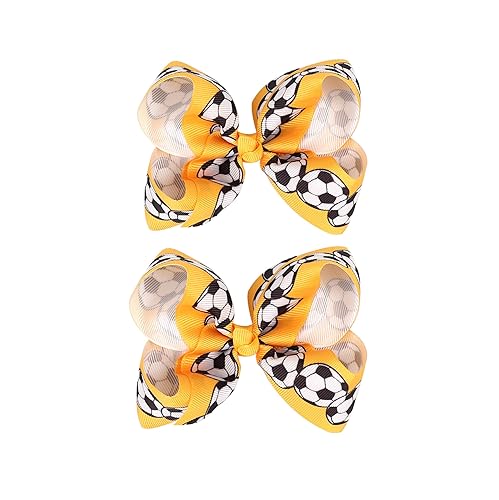 Miniatura 9 de Pinzas para el pelo con lazo de fútbol, accesorios para el cabello para niñas (FJ27) (azul E)