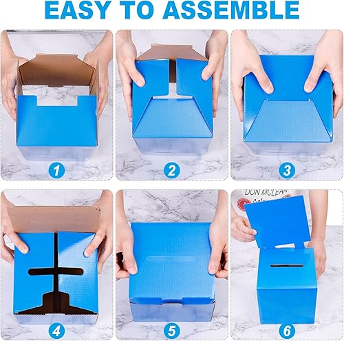 Miniatura 4 de PATIKIL Caja de sugerencias de cartón, 2 urnas de 6 x 6 x 6 pulgadas con cabecera extraíble para rifa, sugerencia, colección, propina, donación,