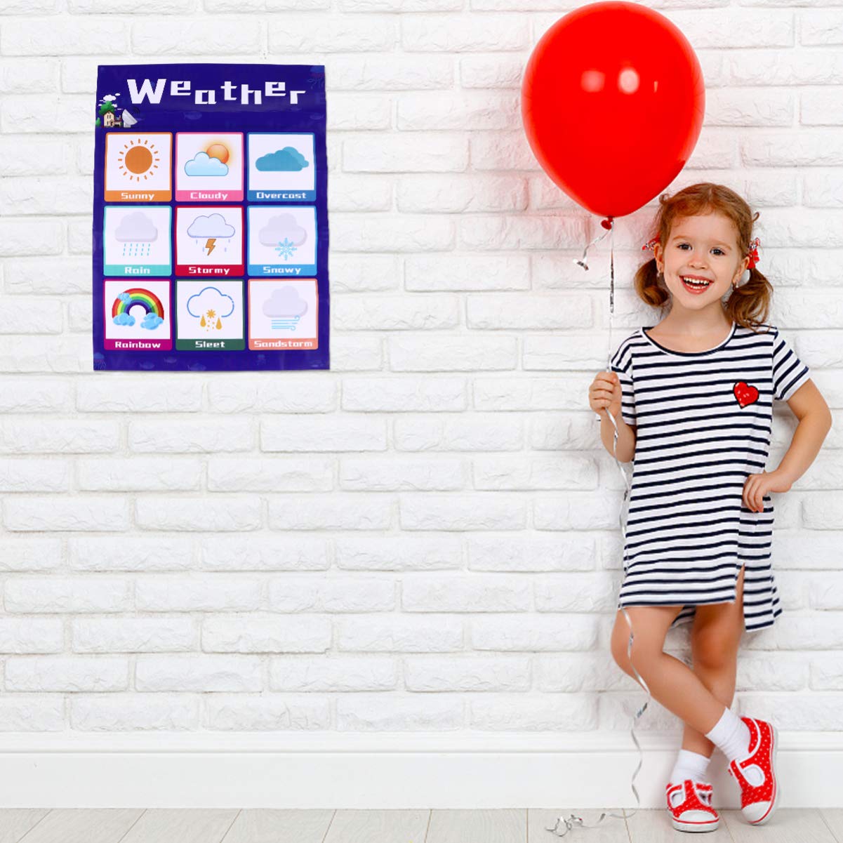 NUOBESTY Tableau Mural Éducatif pour Garçon et Filles Adhésif Pp, Léger et Facile à Utiliser, pour L'apprentissage des Nombres Développement des Couleur Aléatoire Plusieurs styles