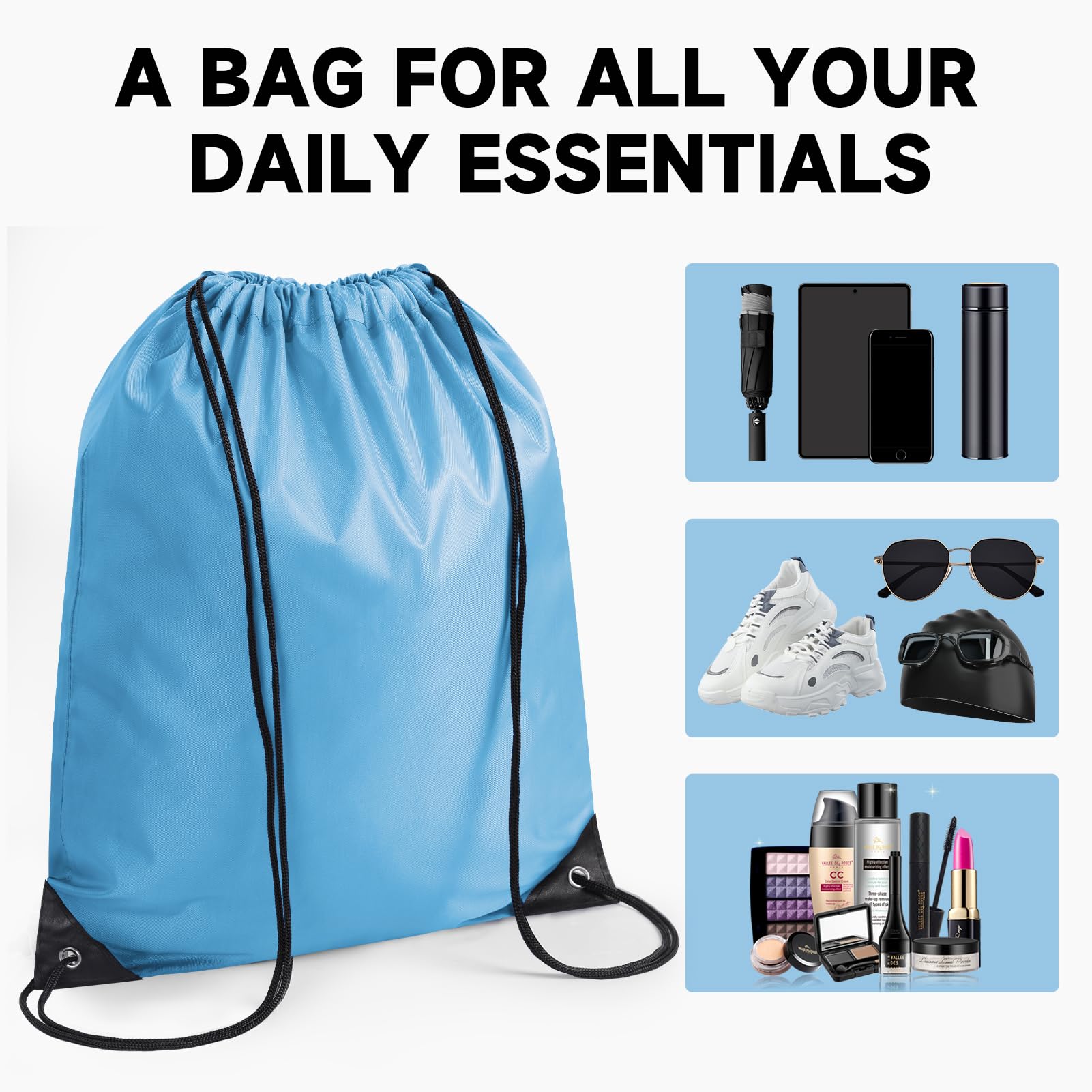 Bohaluo Custom Drawstring Bags With Logo, 20 PCS Personalized Text Drawstring Backpack Bulk, Easy-to-Carry String Bag Great for Gym, Travelling and for Everyday Use (Yellow)