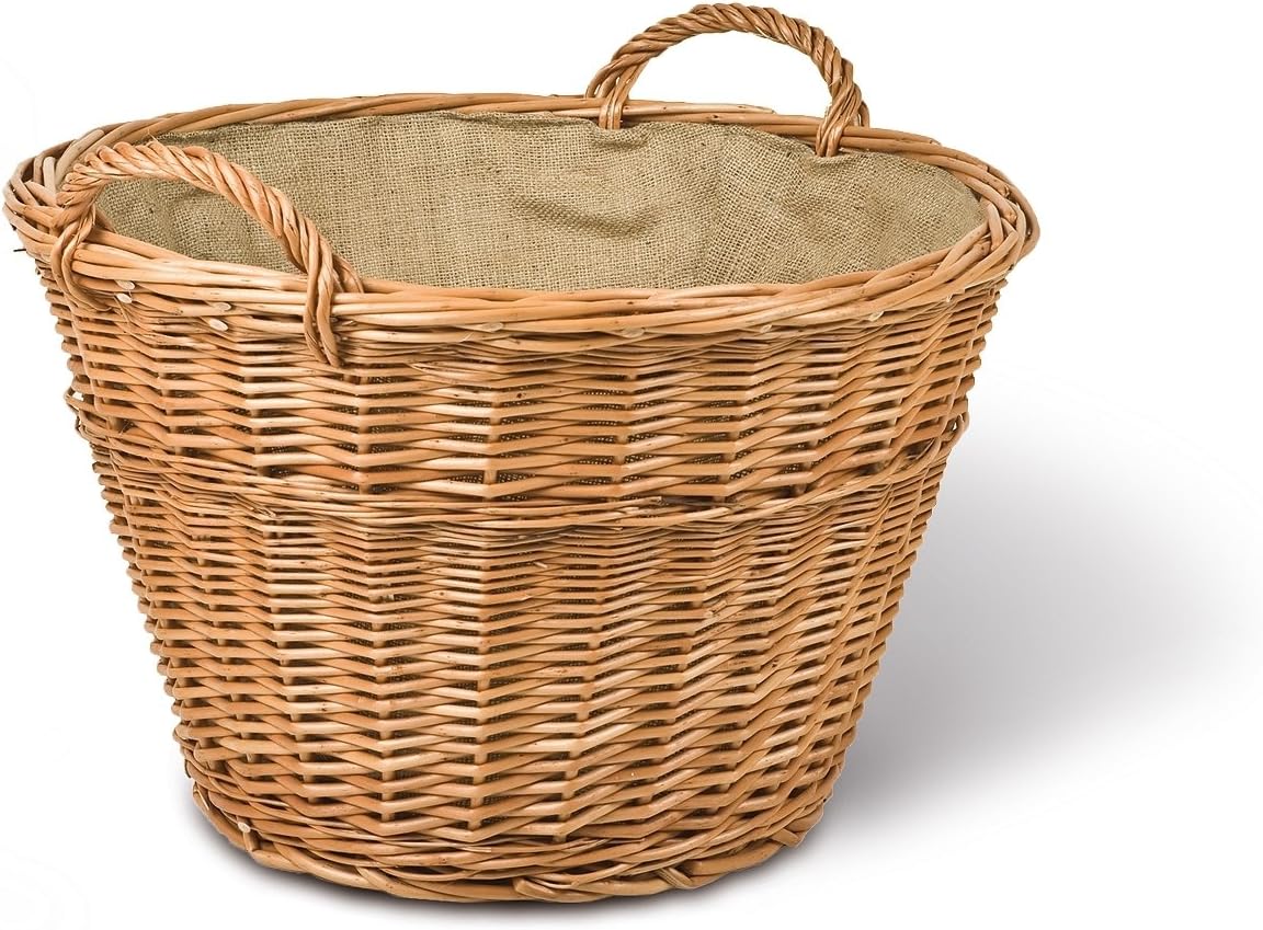 Cesto PortaLegna In Rattan Naturale - 66x47x44 Cm Con 2 Manici Extra Larghi - Cesta In Vimini Per Camino - 2