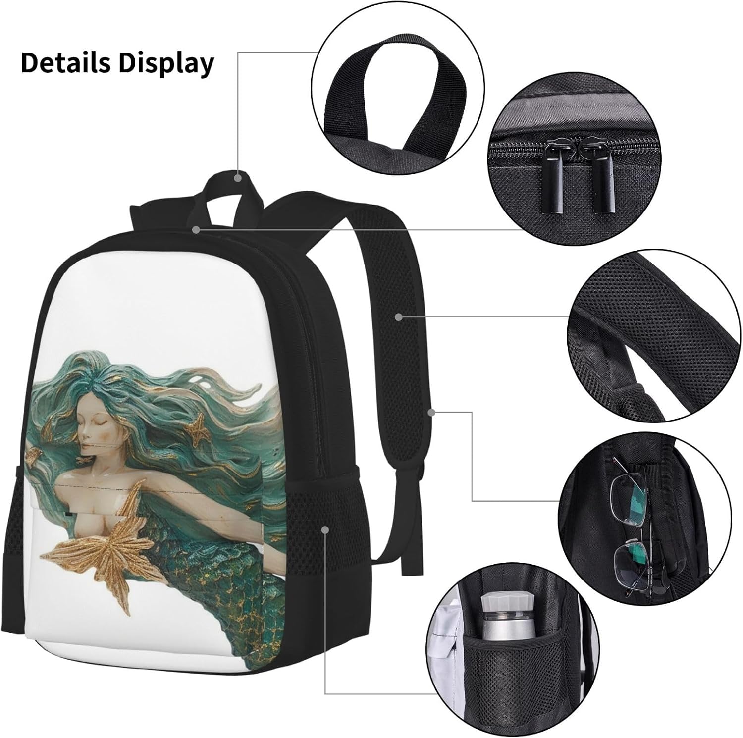 3 in1 Travel Laptop Backpack with Lunch Bag and Pencil Case Casual Daypack image 4