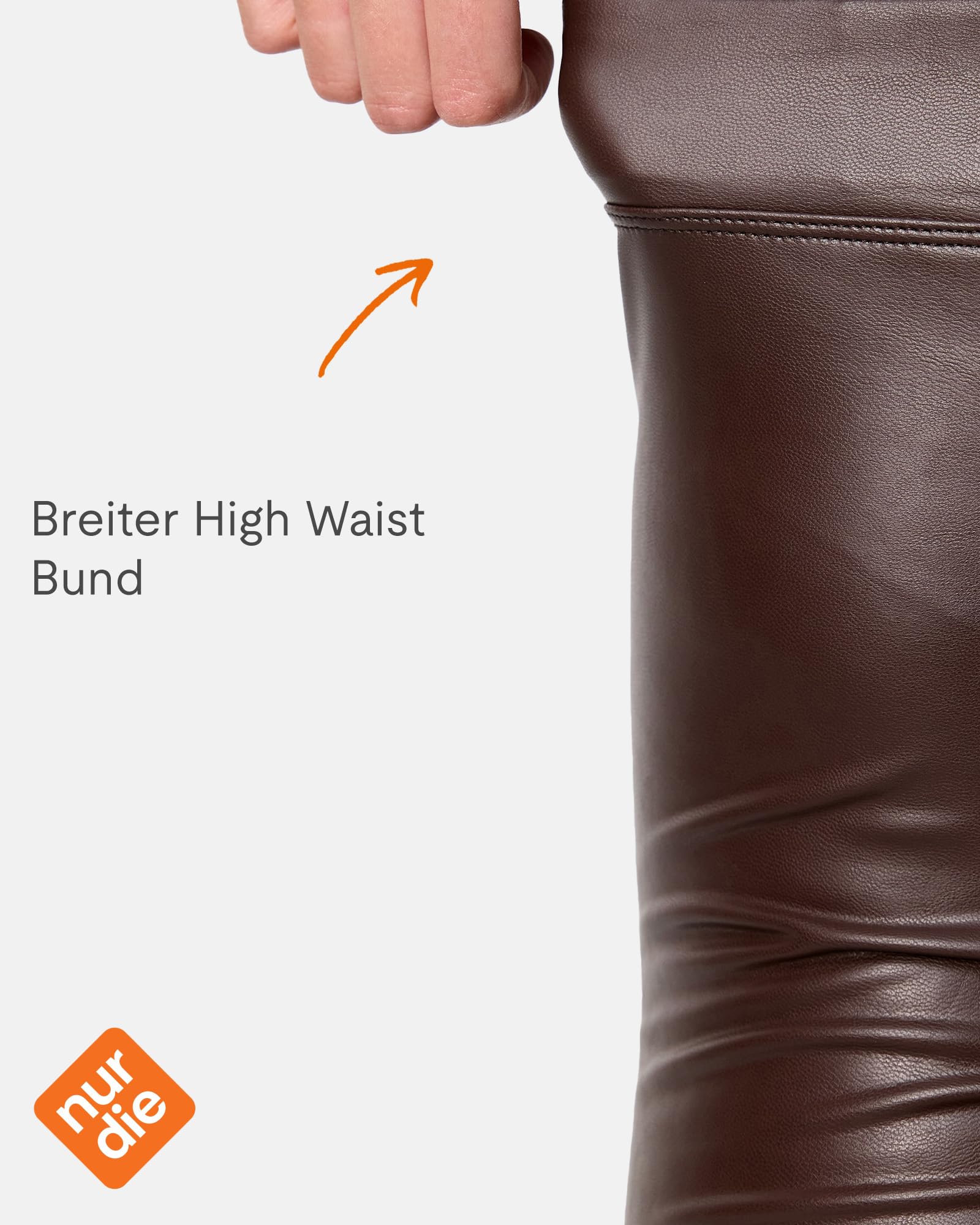 Nur Die Leggings in Leder-Optik Relax Go Kunstleder High Waist Treggings Mit Weicher Innenseite Und Bund Femme