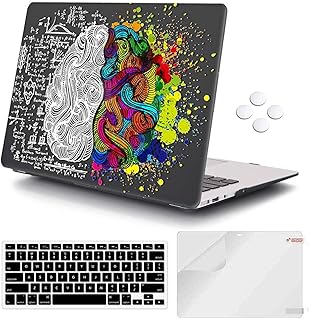 MacBook Air 13 inch Case (Release 2010-2017 Older Version), iCasso Hard Shell Plastic Protective Case & Keyboard Cover Only Compatible MacBook Air 13 Inch Model A1369/A1466 (Brain, MacBook Air 13'')