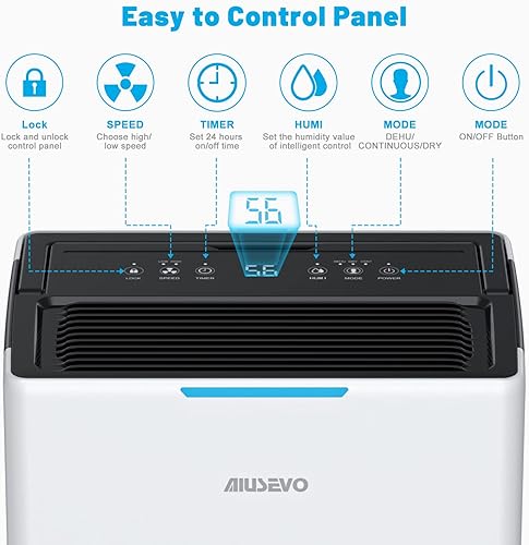 Miniatura 3 de Deshumidificador de 50 pintas y deshumidificador de 68 onzas para sótanos y hogar dormitorio baño cocina caravana apagado automático