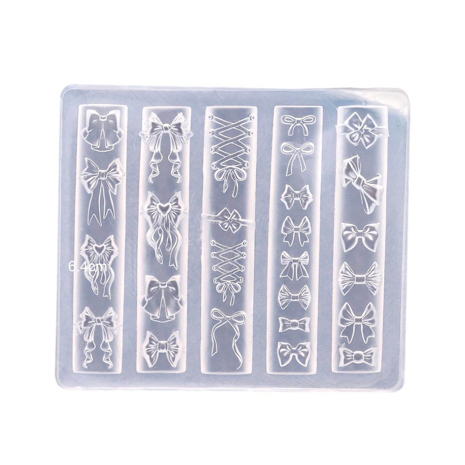 Maxtonser Silicone Nails Art Mold Accessory Bowknot Theme 3D Nails Decorative Mold Silicone Texture for Various Nails Types