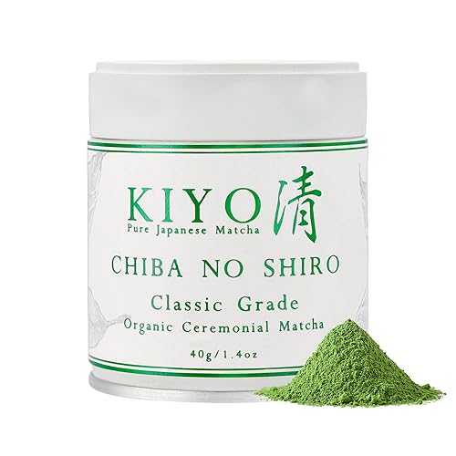 Kiyo Matcha Matcha ceremonial orgánico Chiba no Shiro de grado clásico, polvo de té verde matcha de grado ceremonial orgánico japonés puro de