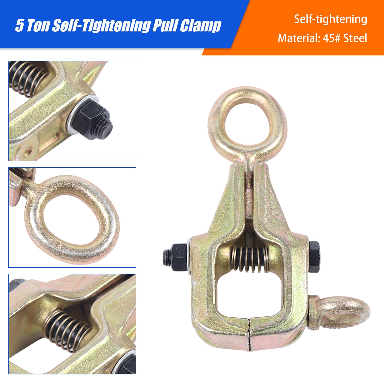 Pinza de tracción autoapretada, pinza de tracción de 2 vías, pinza de cuerpo supervisor y recta de 5 toneladas, herramienta de desbordamiento, para reparación de carrocería, coche