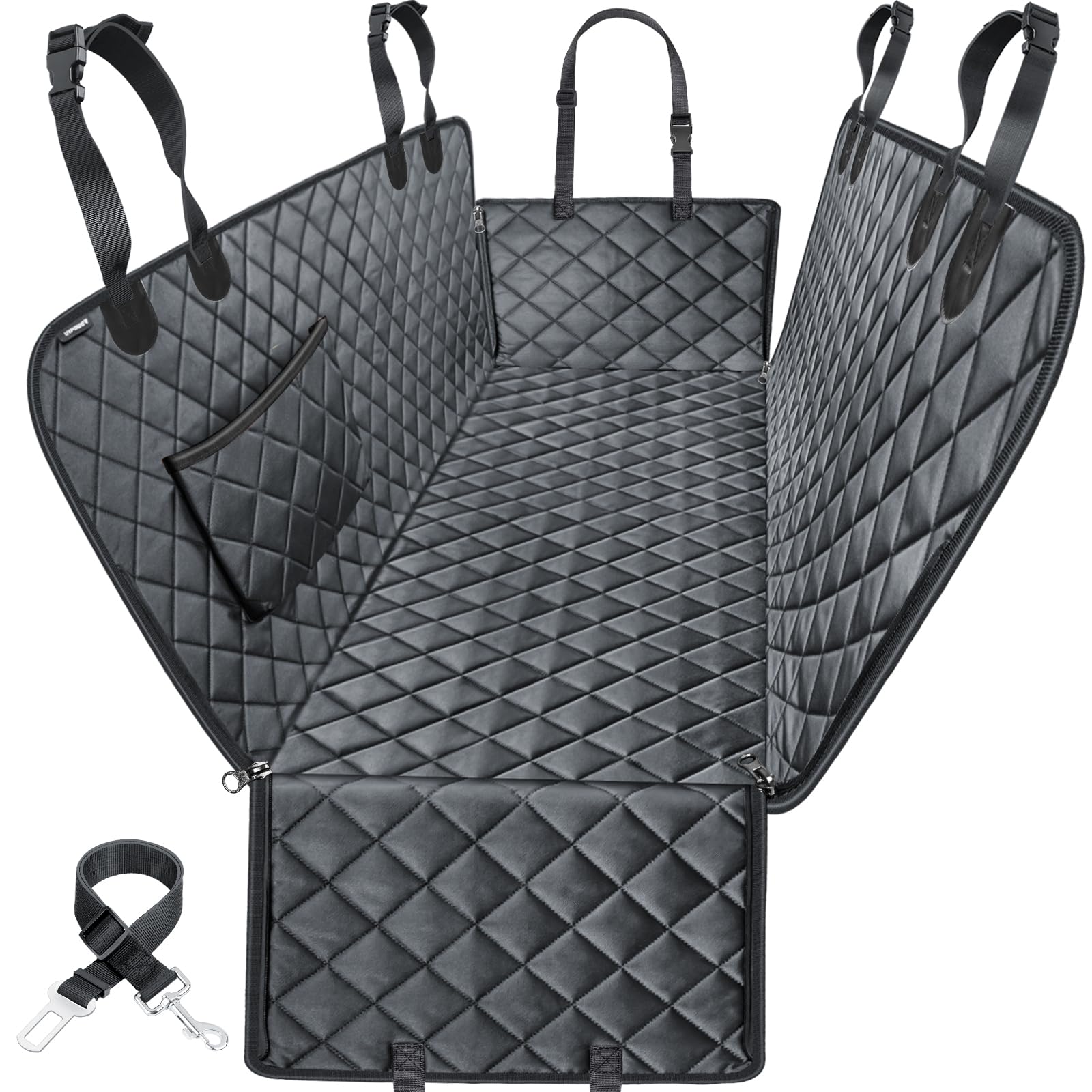 URPOWER Dog Seat Cover, 100% Waterproof Hammock 600D Heavy Duty Scratch Proof Nonslip Durable Soft Pet Back Seat Covers for Cars Trucks and SUVs