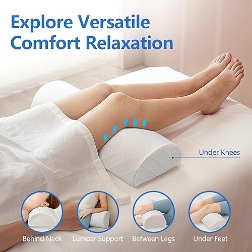 Miniatura 4 de Cozyhealth Almohada de rodilla para dormir de espalda, cojín de espuma viscoelástica para aliviar el dolor de ciática, soporte debajo de la pierna