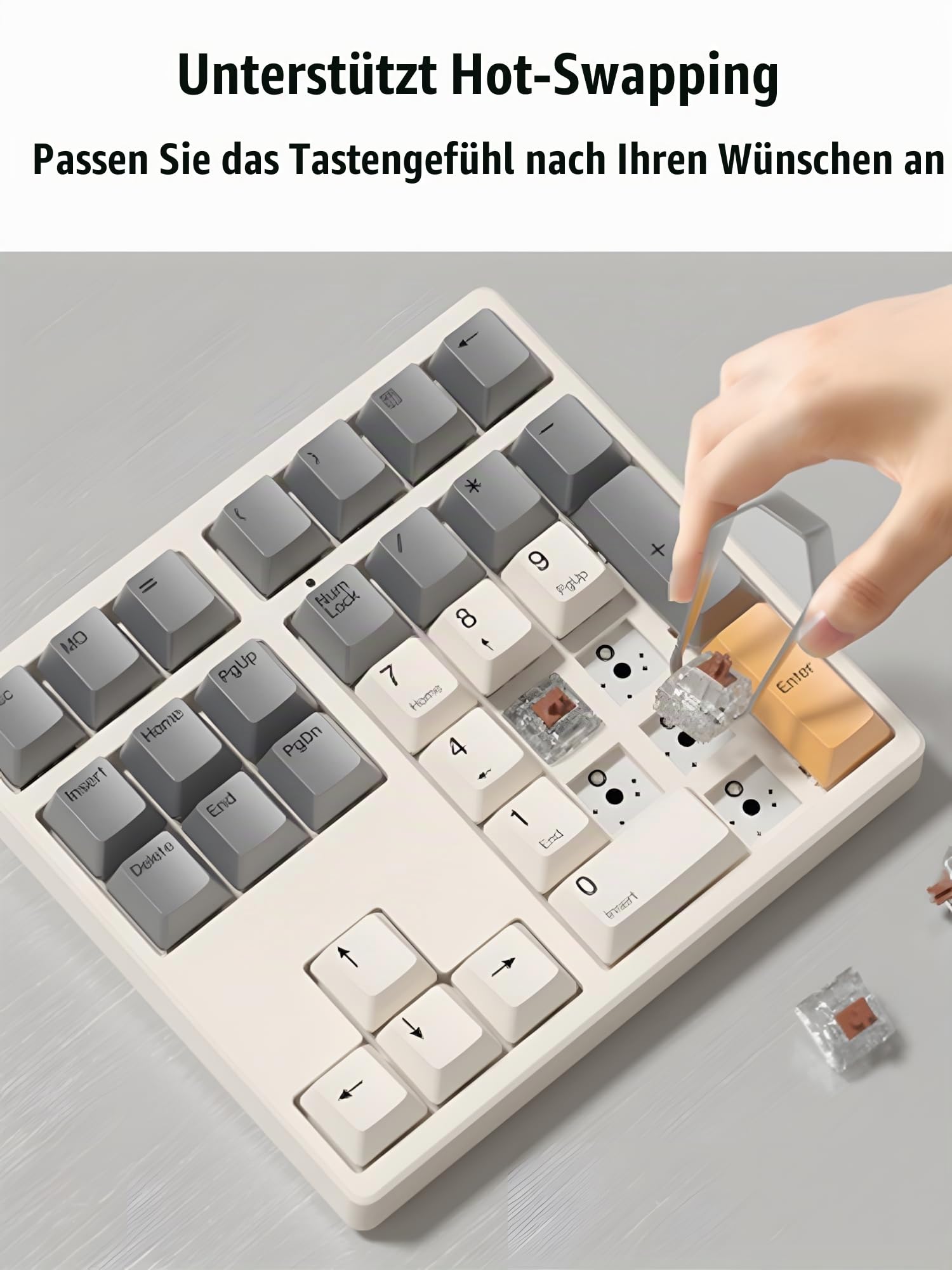 VIA Makro Numerische Tastatur RGB-34 Tasten Programmierbarer Ziffernblock, Kabelgebundenes Mechanisches Numpad mit Hot-Swap, PBT Tastenkappen für Büro, Tabellenarbeit, Gaming, Windows und Mac