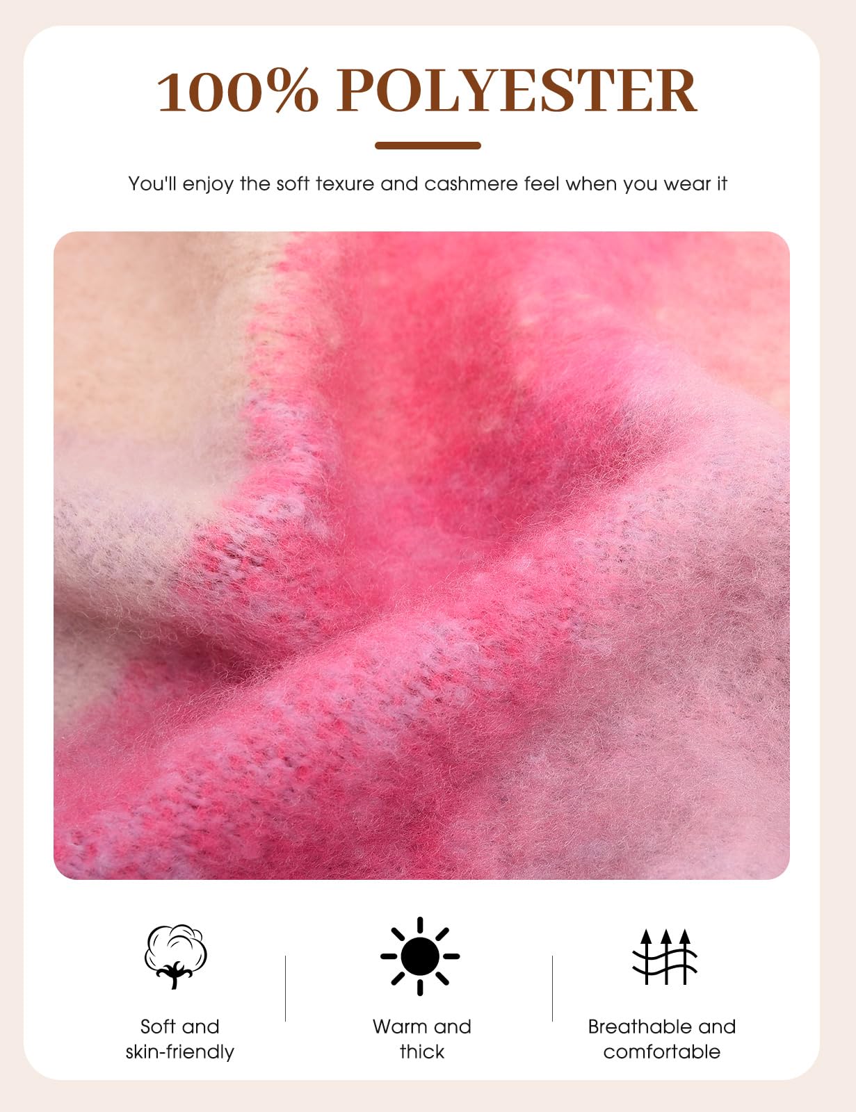 CMTOP Sciarpa Donna Sciarpe Invernali Calde a Quadri Colorati Scialli Grandi e Morbidi Sciarpe Da Donna Inverno Con Nappa