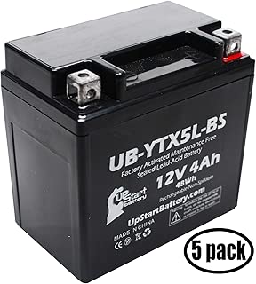 5-Pack Replacement for 2009 Kymco People 50CC Factory Activated, Maintenance Free, Scooter Battery - 12V, 4Ah, UB-YTX5L-BS - coolthings.us