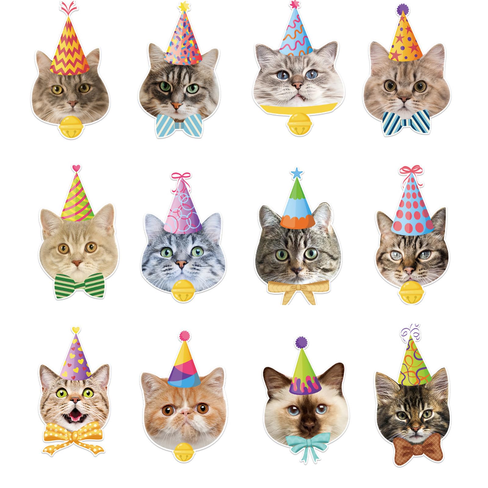 12Pcs Kitten Swirls Ornament Ceiling Decoration for Wedding Decoration Animal Birthday Home Ceiling Swirls Swinging Kitten Car Hanging