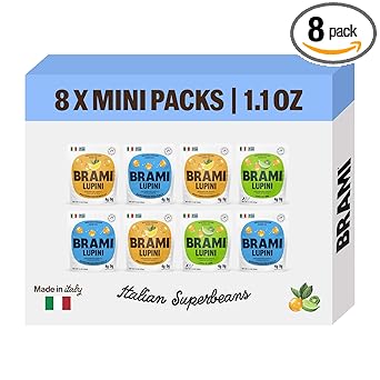Brami Lupini Beans Snack, Variety | 7g Plant Protein, 0g Net Carbs | Vegan, Vegetarian, Keto, Plant Based, Mediterranean Diet | 1.1 Ounce (Pack of 8)