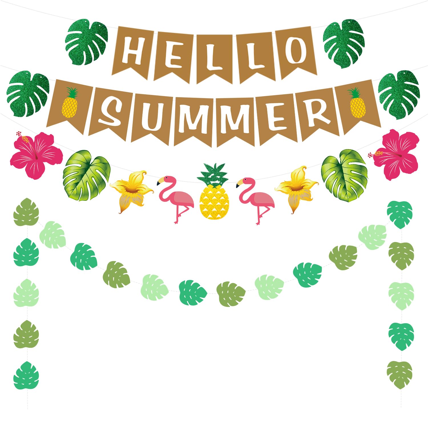 Feuilles Tortue Décoratives Festives 48 Feuilles Palmier Artificielles - Décoration Thème Tropical Hawaïen Jungle Feuilles Tropicales Thème Jungle