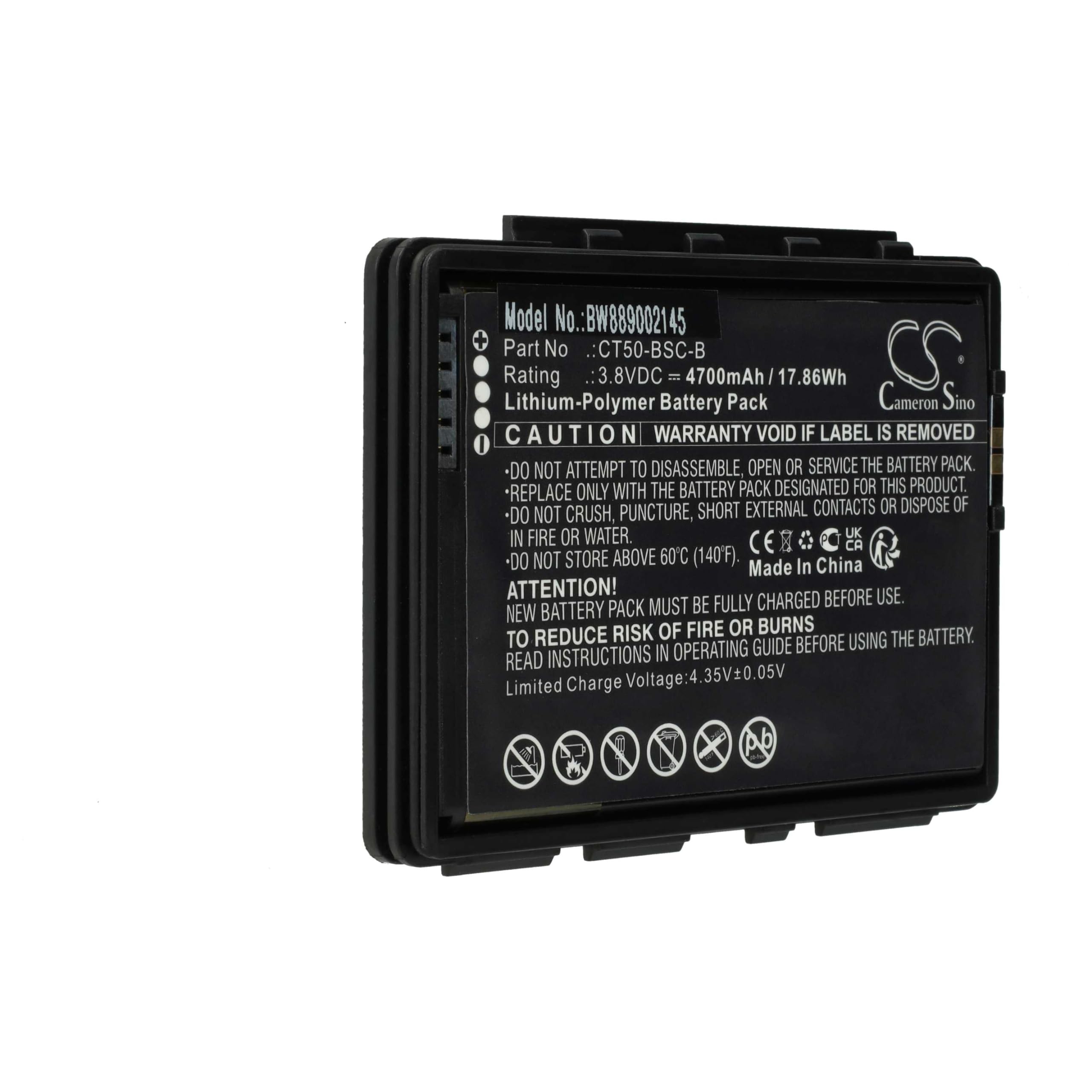 vhbw 5X Bateria zamienna do Honeywell CT50-BSC-B, 318-055-018 do mobilnego skanera PDA (4700mAh, 3,8V, litowo-polimerowy)