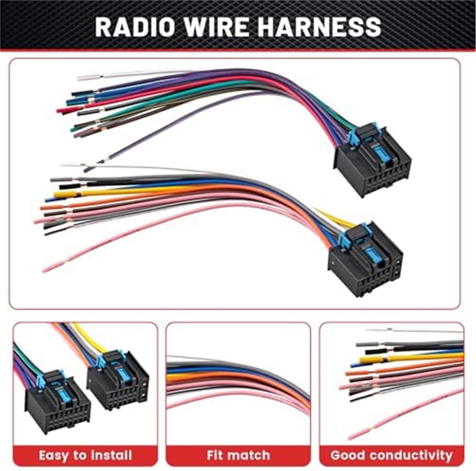 Fabryczny zapasowy adapter wiązki przewodów radia stereo OE, zamiennik, dla GM, dla GMC, dla Chevrolet Pontiac, dla Buick, 2006-2017 Wtyczka męska, nie, dla radia Add Kabel adaptera anteny sam