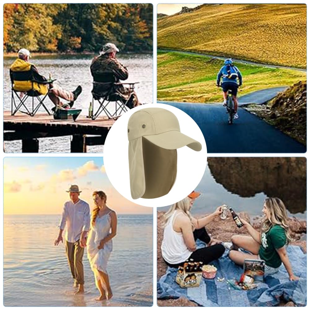 SEMINISMAR Gorras y Sombreros Protección UV,Sombrero con protección para el Cuello,Gorra de Pesca Plegable Gorra,Gorro Pescador Hombre,Sombreros para el Sol,Hombres y Mujeres,Kaqi
