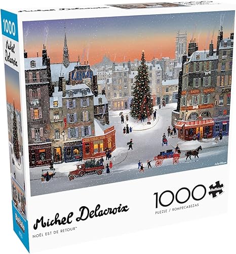 Buffalo Games - Michel Delacroix - Noël est de Retour - Rompecabezas navideño de 1000 piezas - Coloridos rompecabezas navideños para adultos -