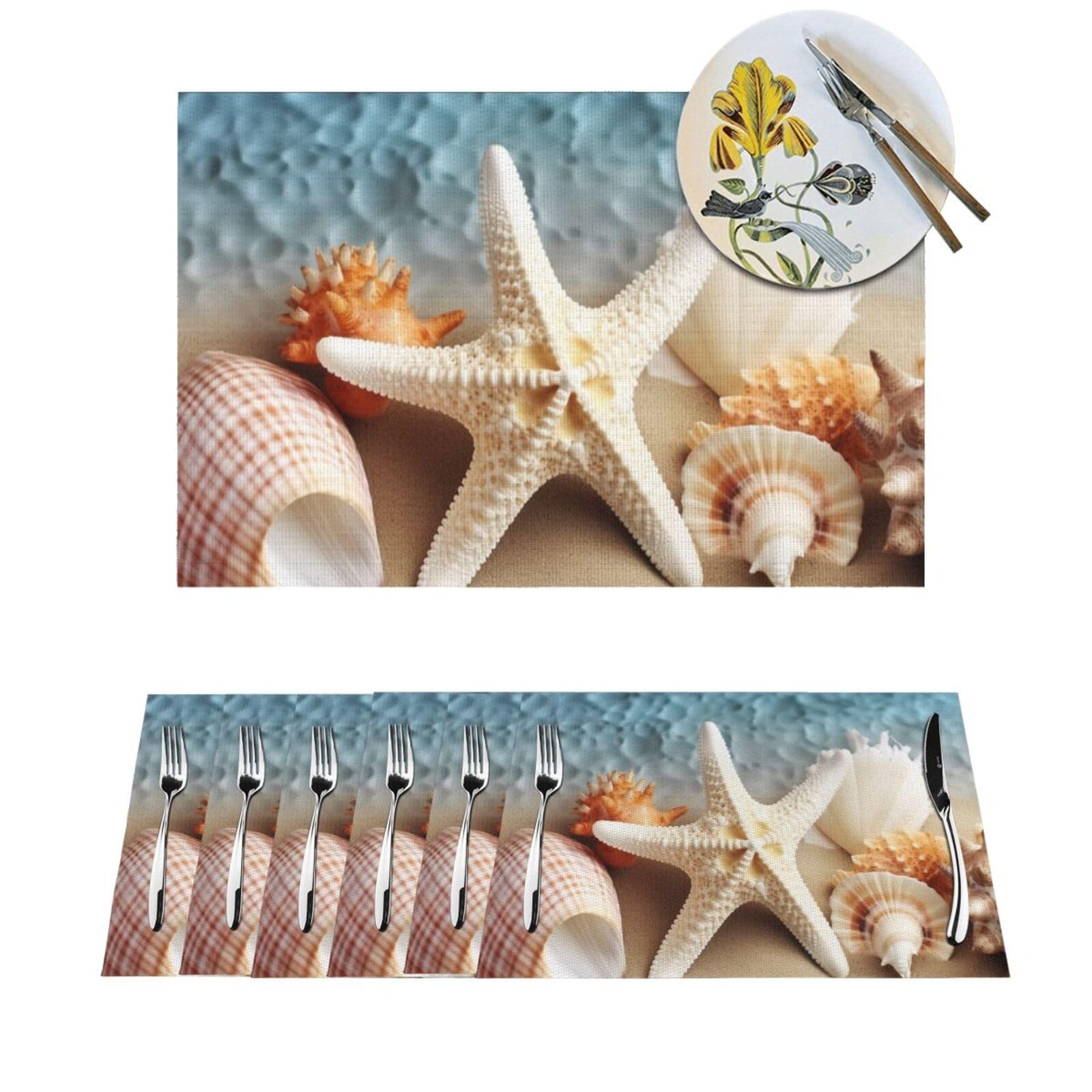 Set de table étoile de mer antidérapant lavable résistant chaleur 30x45