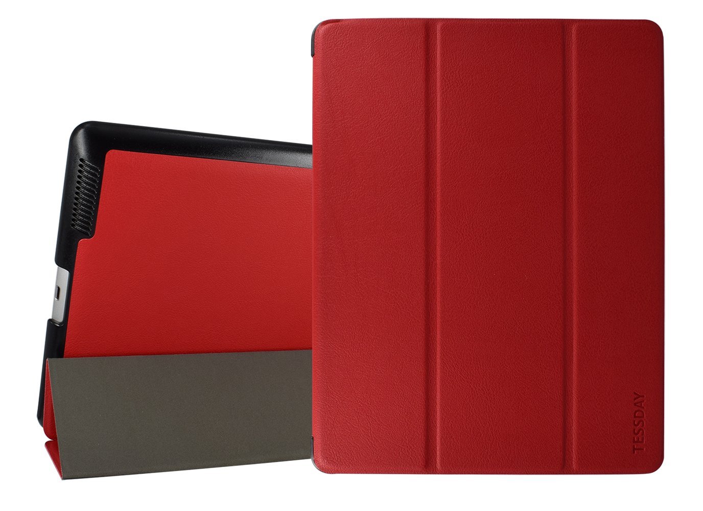 iPad 2/3/4 Case - Tessday Smart Shell Case for Apple iPad 4th Generation with Retina Display iPad 3 & iPad 2 Red B