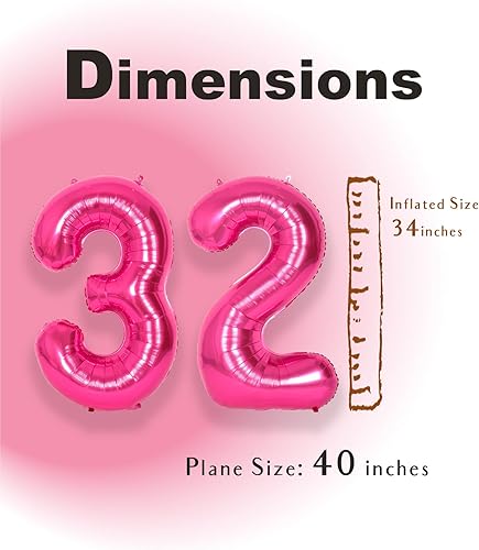 Miniatura 9 de SUWEN Globos grandes de 40 pulgadas, color rosa intenso, globos grandes de número 15 de helio, globos de helio del 0 al 9, decoraciones de fiesta de
