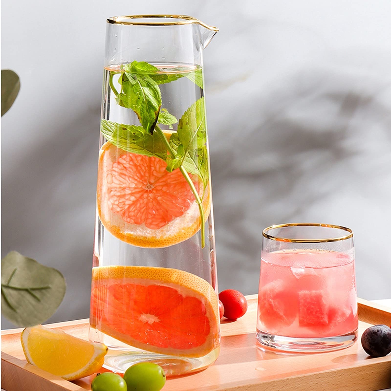 Krüge 40,5 Unzen Einfacher Glaskrug großer Kapazität kaltes Wasserflasche Hoch Borosilikat -Material Hochtemperaturwiderstand Teekanne Wasserkrug (Size : 1.2L)