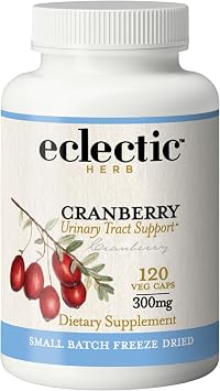 Eclectic Herb - Organic Cranberry Capsules | Urinary Tract Support | Cranberry Supplement for Urinary Tract Health | US-Grown, Non-GMO, Gluten Free, Vegan