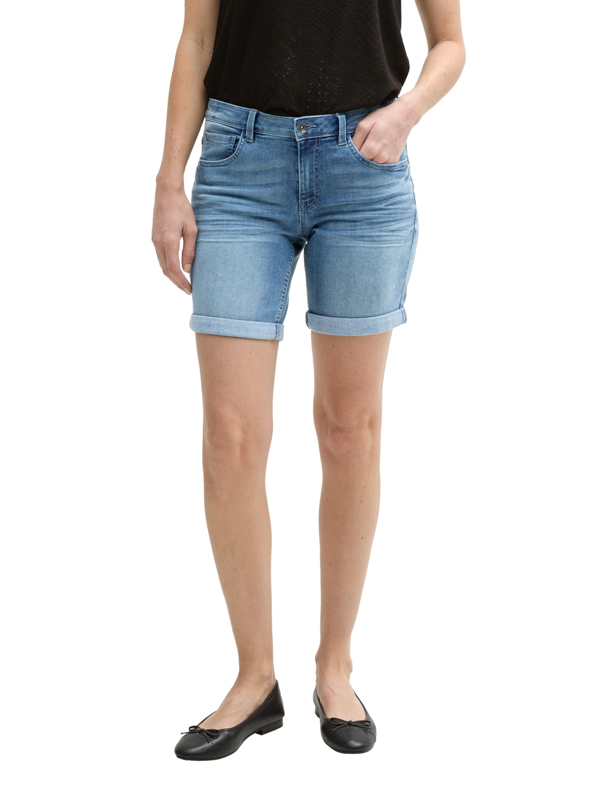 Tom Tailor Damen TTALEXA Slim Bermuda Jeans Shorts