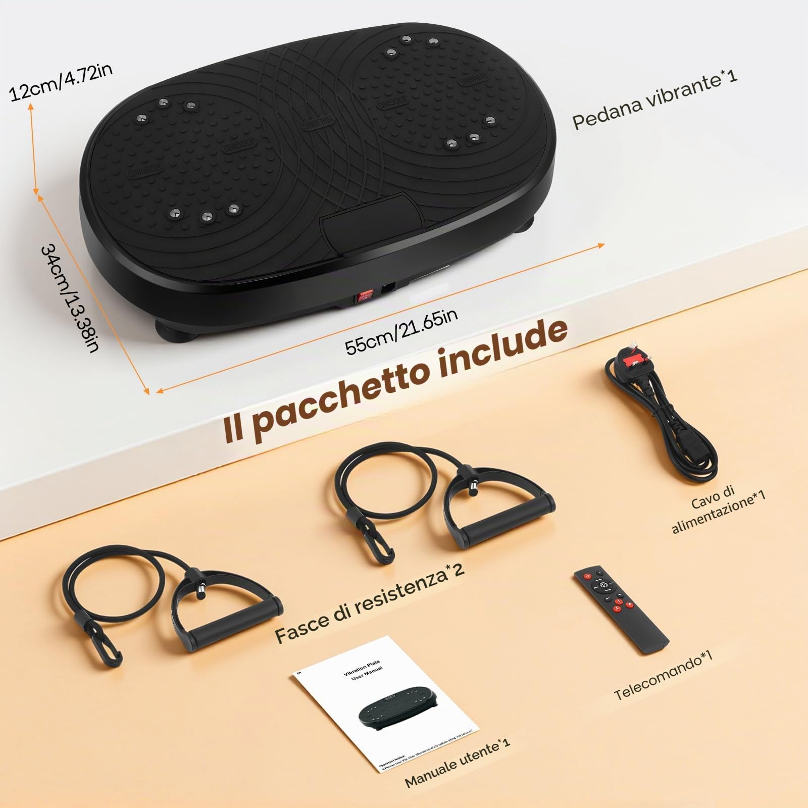 Pedana Vibrante Dimagrante, Vibration Plate Lymphatic, Piastra vibrante per Lipedema la Costruzione e la Modellazione Muscolare, 120 Livelli di Intensità Casa Antiscivolo con Bluetooth & Telecomando