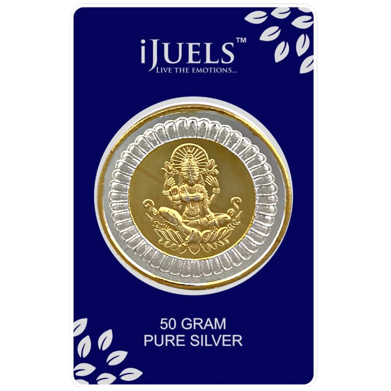 iJuels 999 fine Silver 50 Grams laxmiji Silver coin with 22Kt Gold (Temperproof Pack) (B0BY8GHM8X) Amazon Price History, Amazon Price Tracker