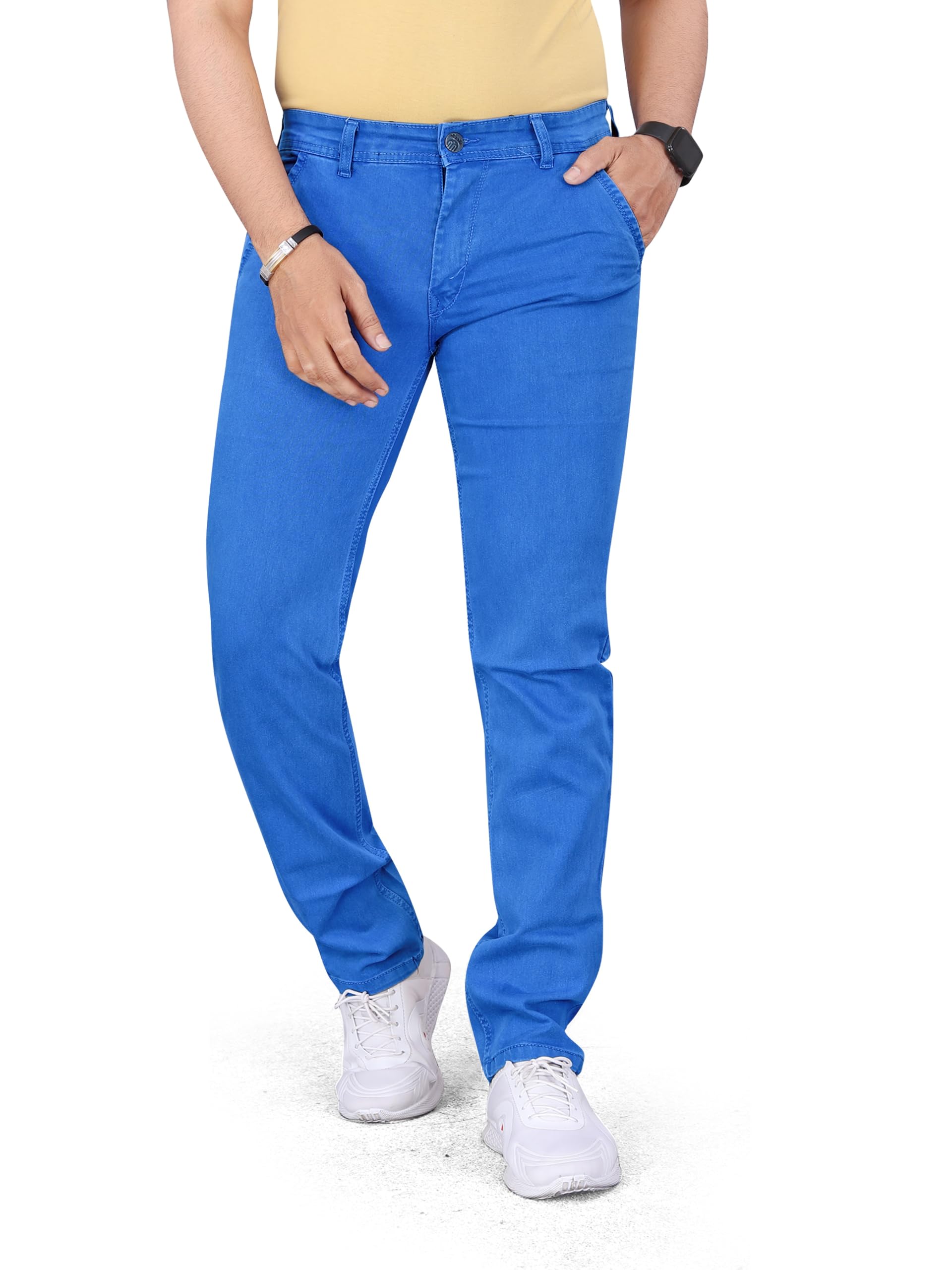 Denim Jeans Mans Best Comfortable Pants for Men/Comfortable Cotton Trousers Stretchable Casual Pants for Men Sky Blue-picture-38