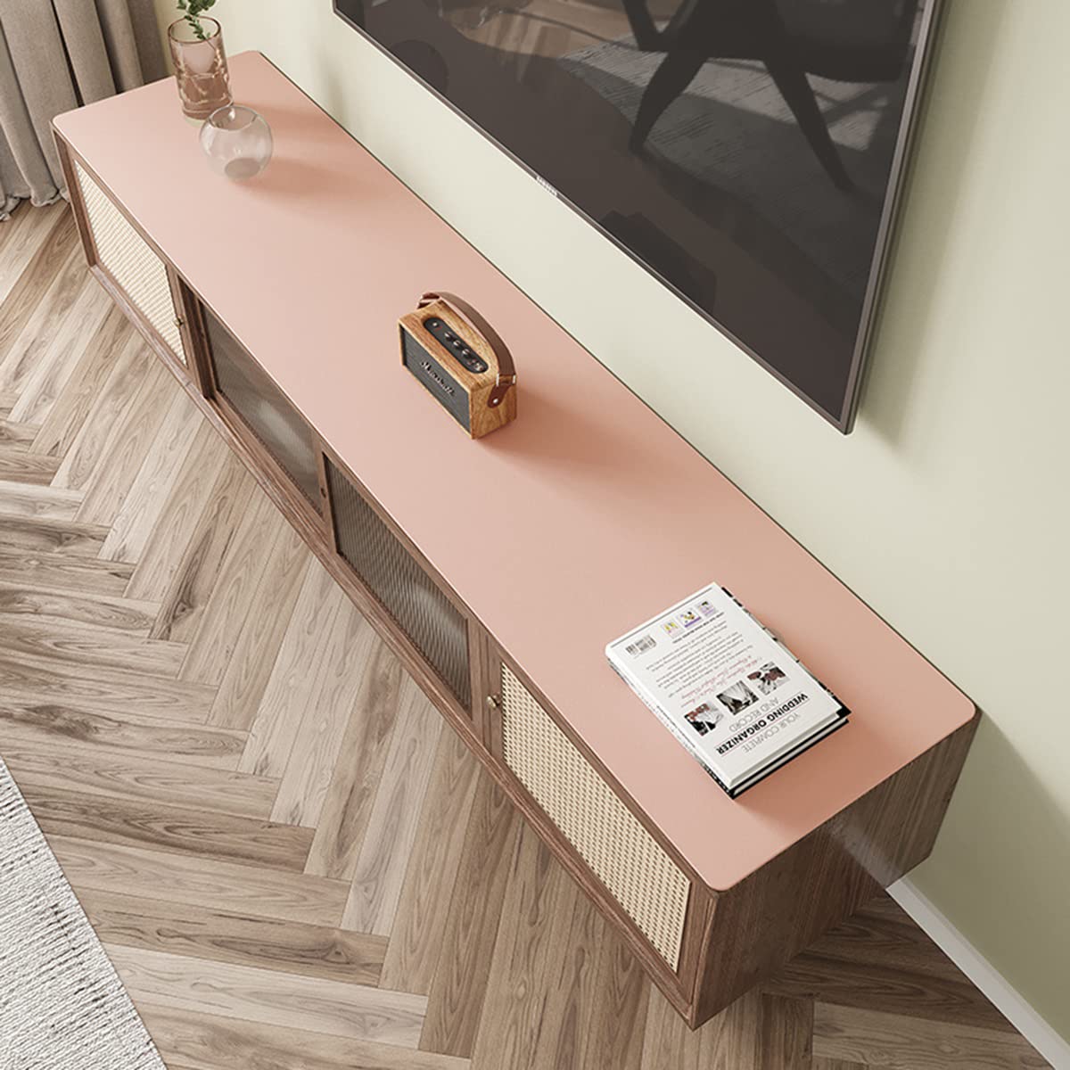Sottomano da scrivania in finta pelle, antiscivolo, impermeabile, facile da pulire, 50 x 120 cm, colore: azzurro