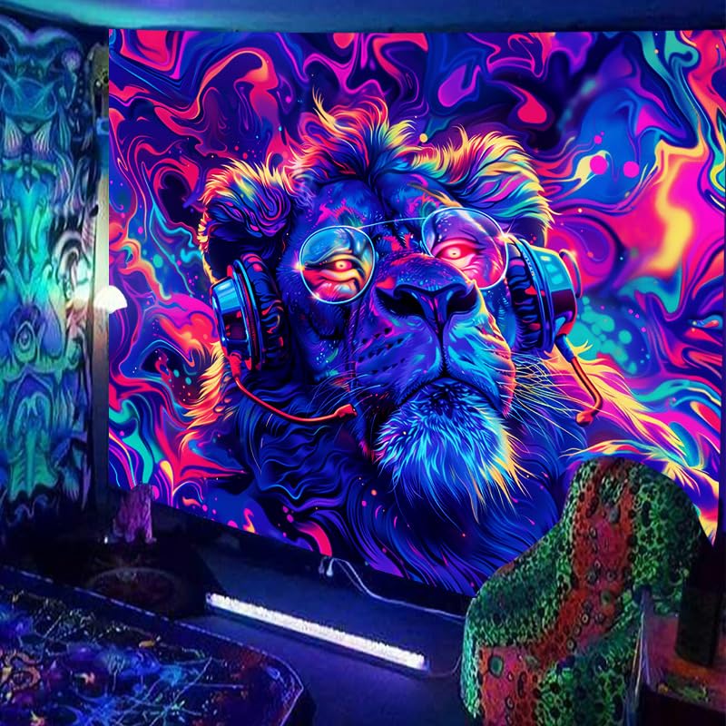 Amazon.co.jp: ブラックライトアニマルシリーズタペストリーウォール