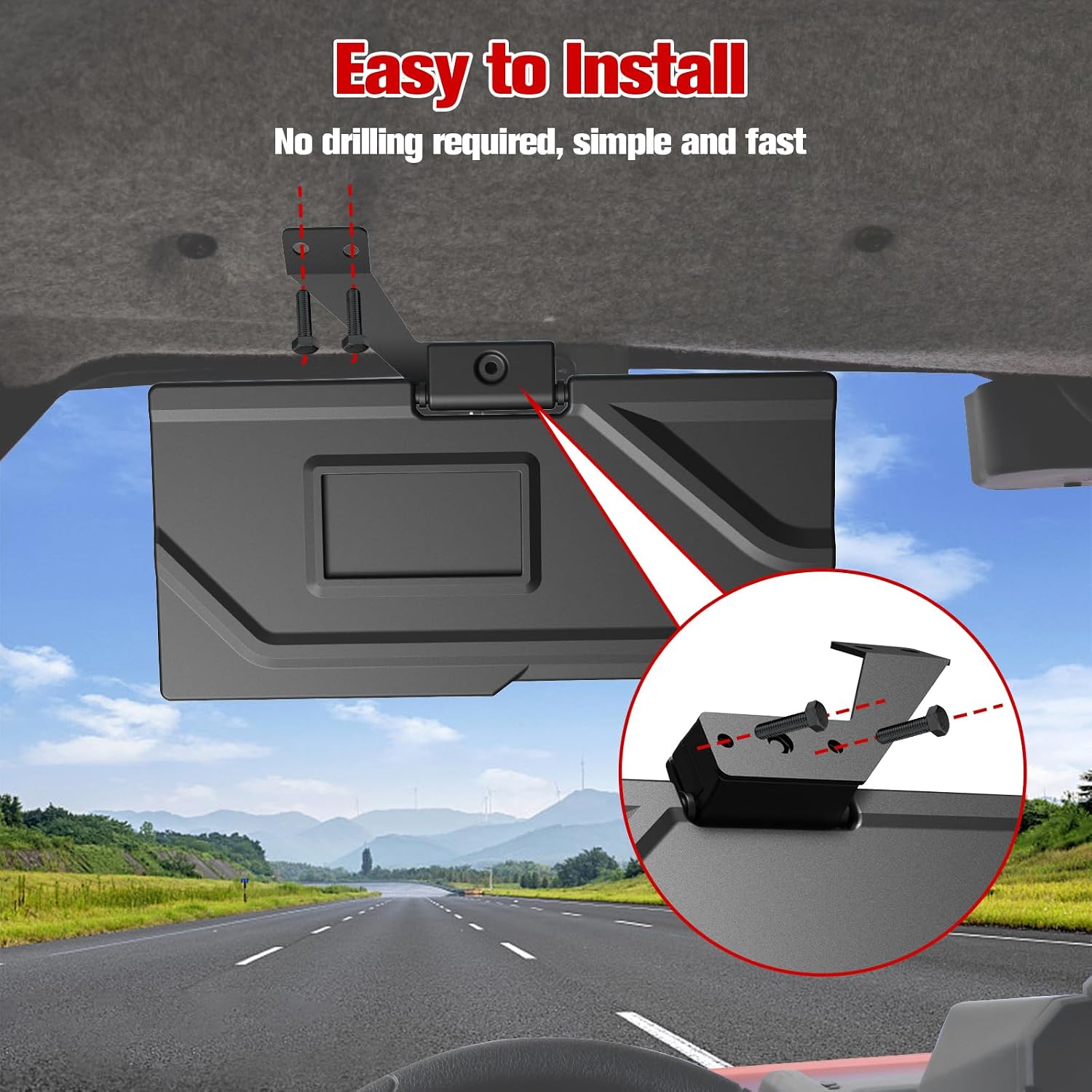 Sun Visors for Polaris Xpedition XP/XP 5/ ADV 2024 2025 Accessories, PP UV& Sunlight Blocker Shield with Adjustable Angle, Replace OEM#2891239,2PCS