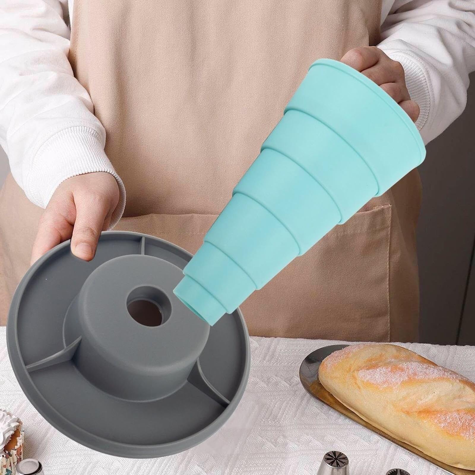 Kit da 10 pezzi per sac à poche porta sac à poche porta crema e sac à poche resistenti alle alte temperature, organizer per pasticceria, per torte e biscotti (blu)