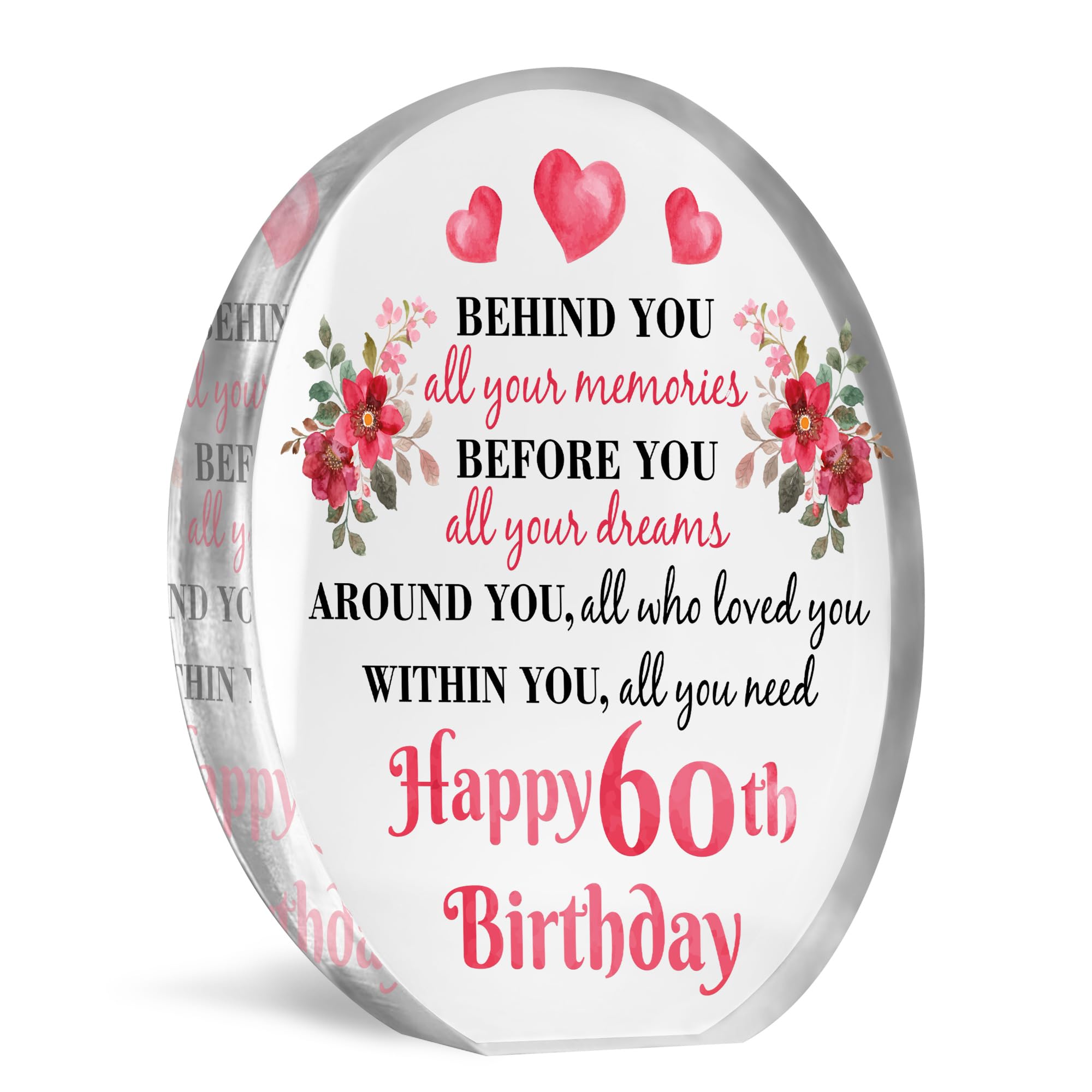 Red Ocean Novelty 60th Birthday Gifts For Mum Auntie Sister Nan Friend Inspirational Plaque Gift for Her Mum 60th Birthday Presents Birthday Gifts for 60th Sister Gift Mum Gift Auntie Gift Nan Gift