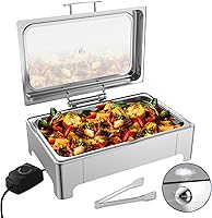 Vista 11 de Juego de Platos de Roce Eléctrico THXSUN, Juego de Platos de Roce Eléctrico de 3 x 3QT con Perilla Giratoria y Temperatura Ajustable, Servidores