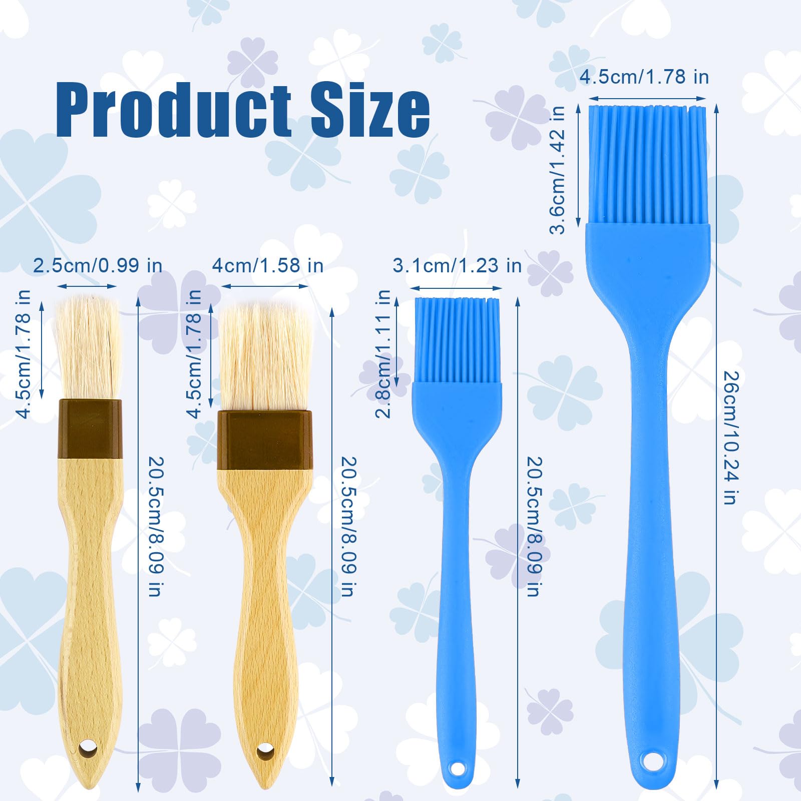 Set 2 Spazzole Da Cucina In Legno Di Faggio - Setole Di Cinghiale Per Olio, Burro, Salse - Ideali Per Griglia E Forno - Foto 4