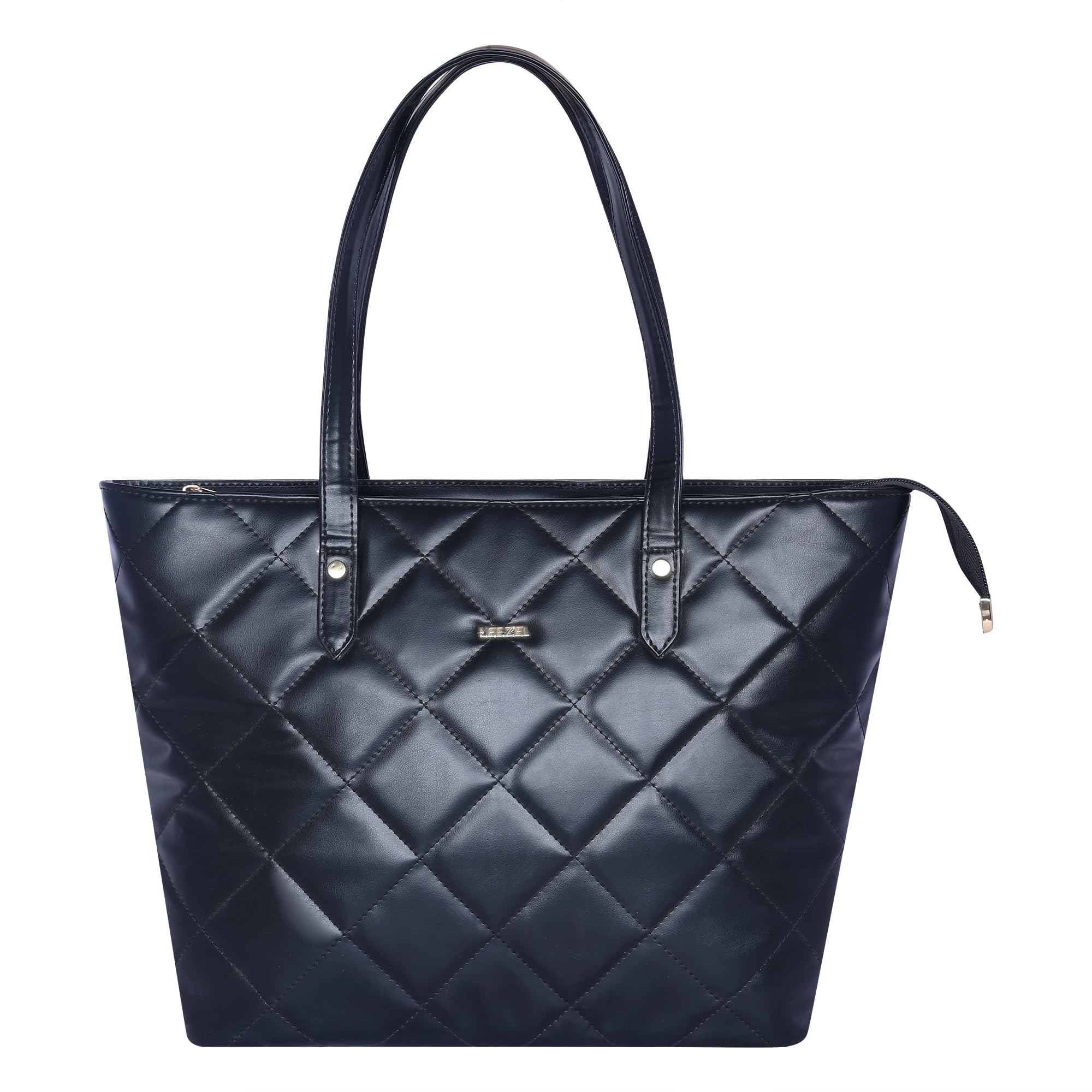 LEEZEL Quilted Leather Tote Bag, Dusty Rose (Black) (B0DF4TG46M) Amazon Price History, Amazon Price Tracker