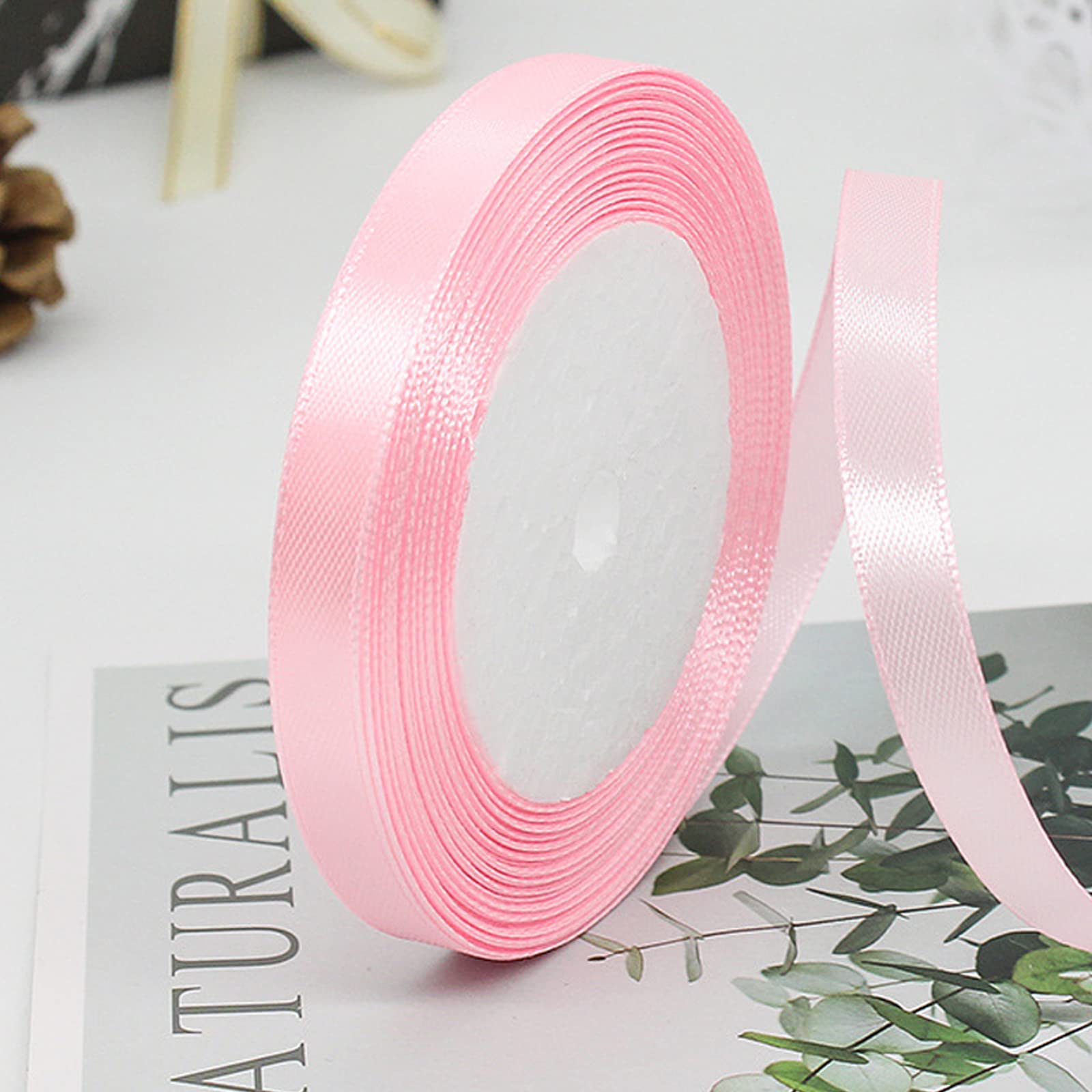 Dwustronna satynowa wstążka 10 mm, 44 m – idealna do pakowania prezentów, dekoracji na baby shower, aranżacji kwiatowych i materiałów rzemieślniczych – jesienne kolory