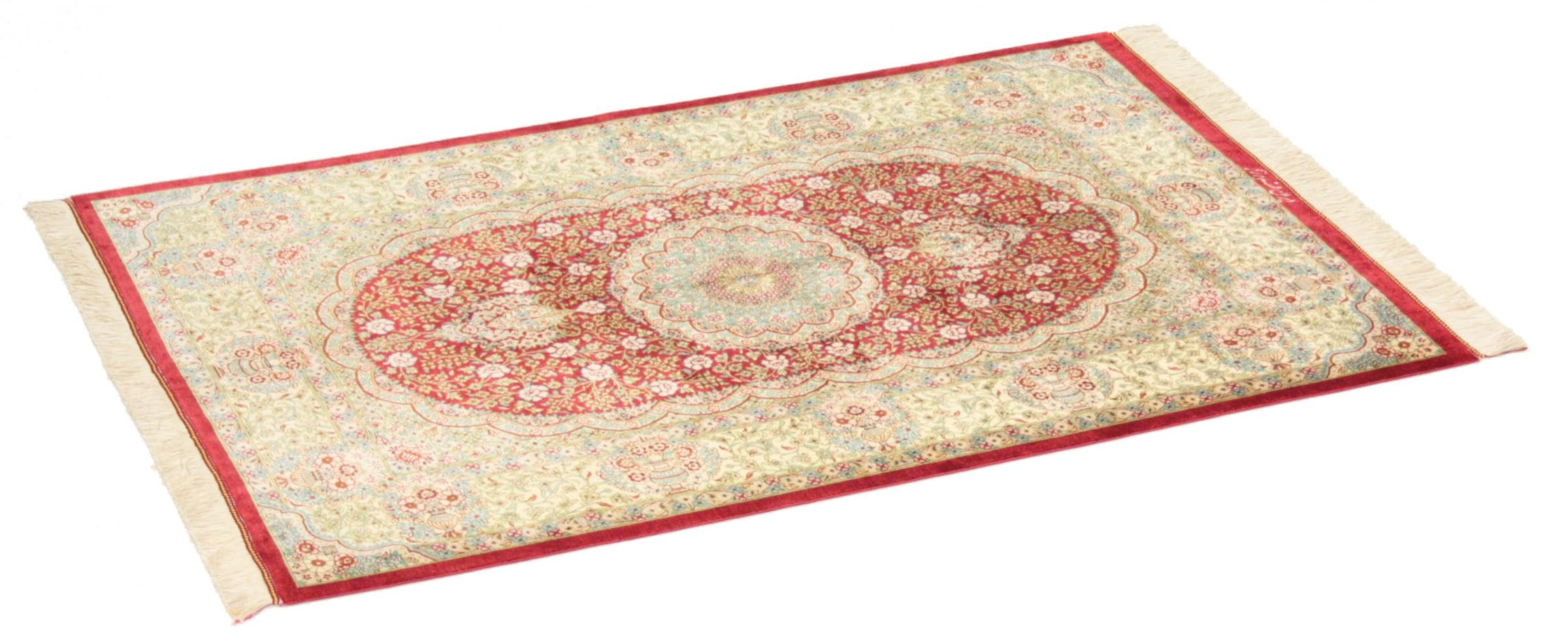 Persian silk hand knotted carpet 4.7x3.1