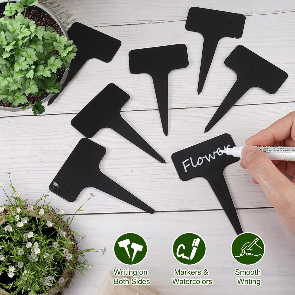 150 étiquettes Pour Plantes PVC – étiquettes Jardin Extérieur Résistantes Intempéries, Réutilisables, 5 Couleurs, 12x1.5 Cm
