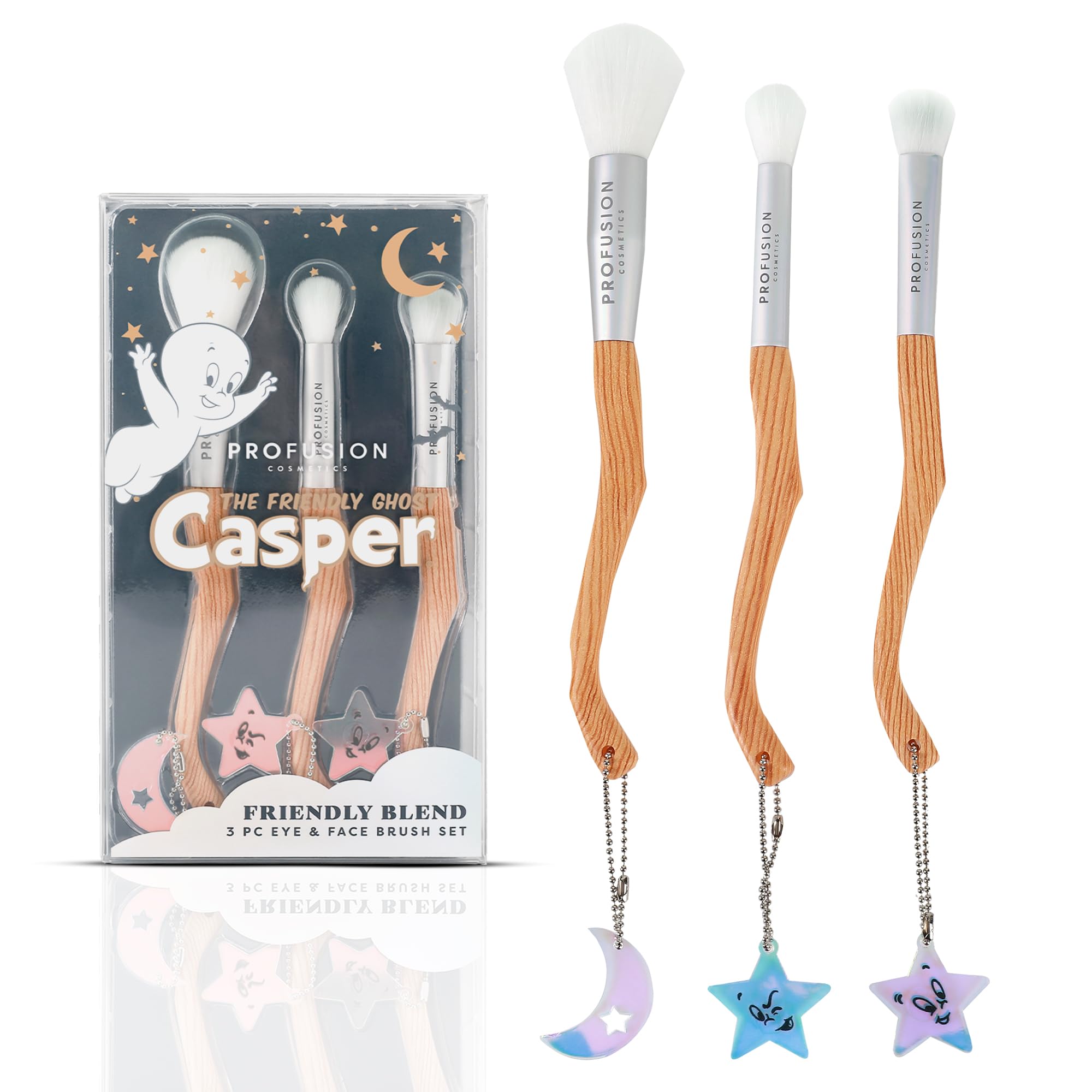 Profusion Cosmetics Eye & Face Brush Set Casper The Friendly Ghost 3 Piece