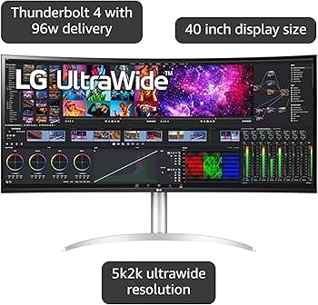 Amazon.com: LG 40WP95C-W 40” UltraWide Curved WUHD (5120 x 2160