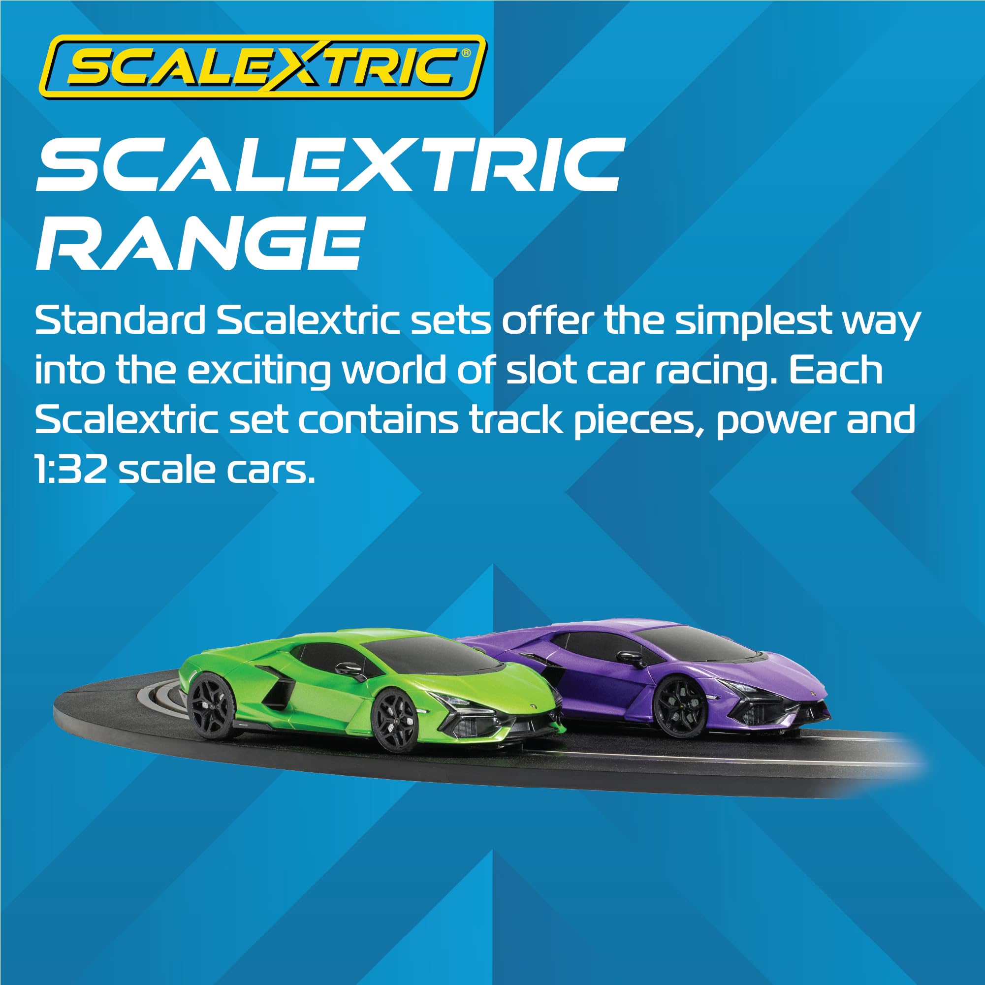Scalextric Rennbahn-Sets für Kinder – C1457M Supercar Showdown – Lamborghini gegen Lamborghini – Elektrisches Rennset für Jungen & Mädchen ab 5 Jahren, Spielautomaten Spielzeug & Spiele