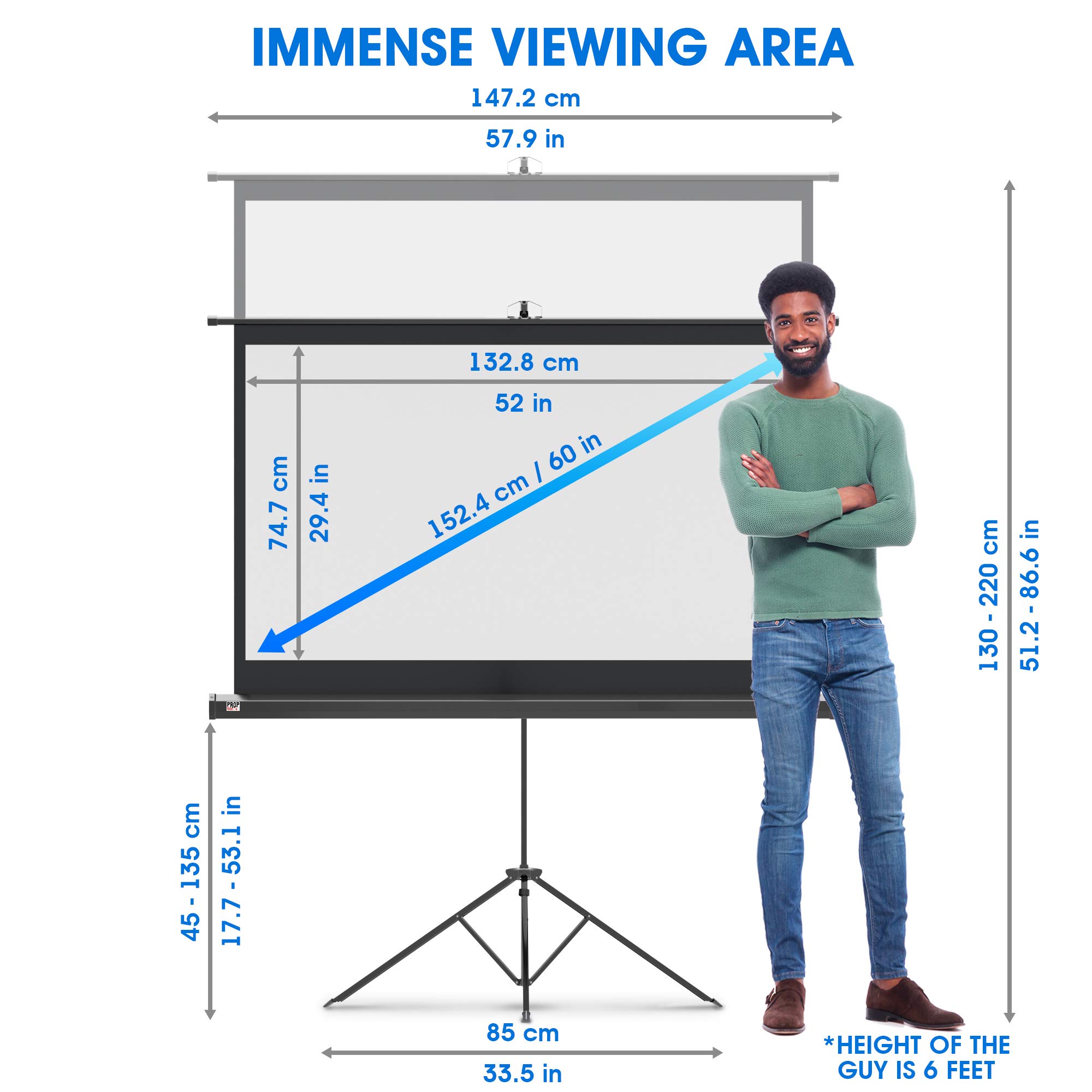 Buy PropVue Projector Screen with Stand 60 inch Indoor and Outdoor